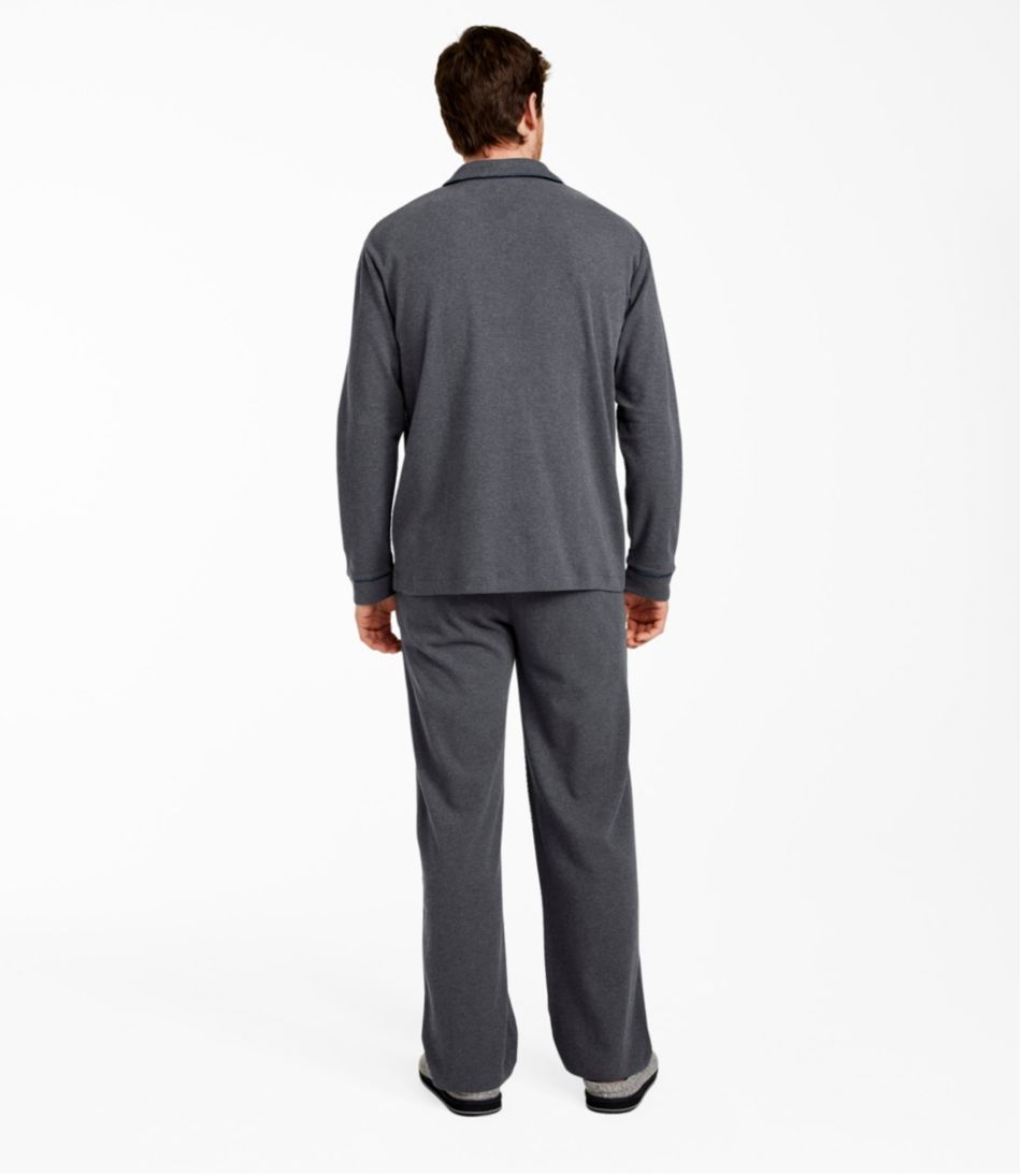 Men's Bean's Cotton Knit Pajamas, Button-Front PJ Set