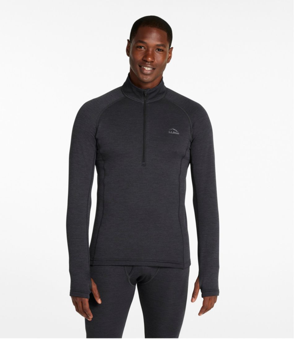 Men's Midweight Base Layer Crew Top, 1/4 Zip