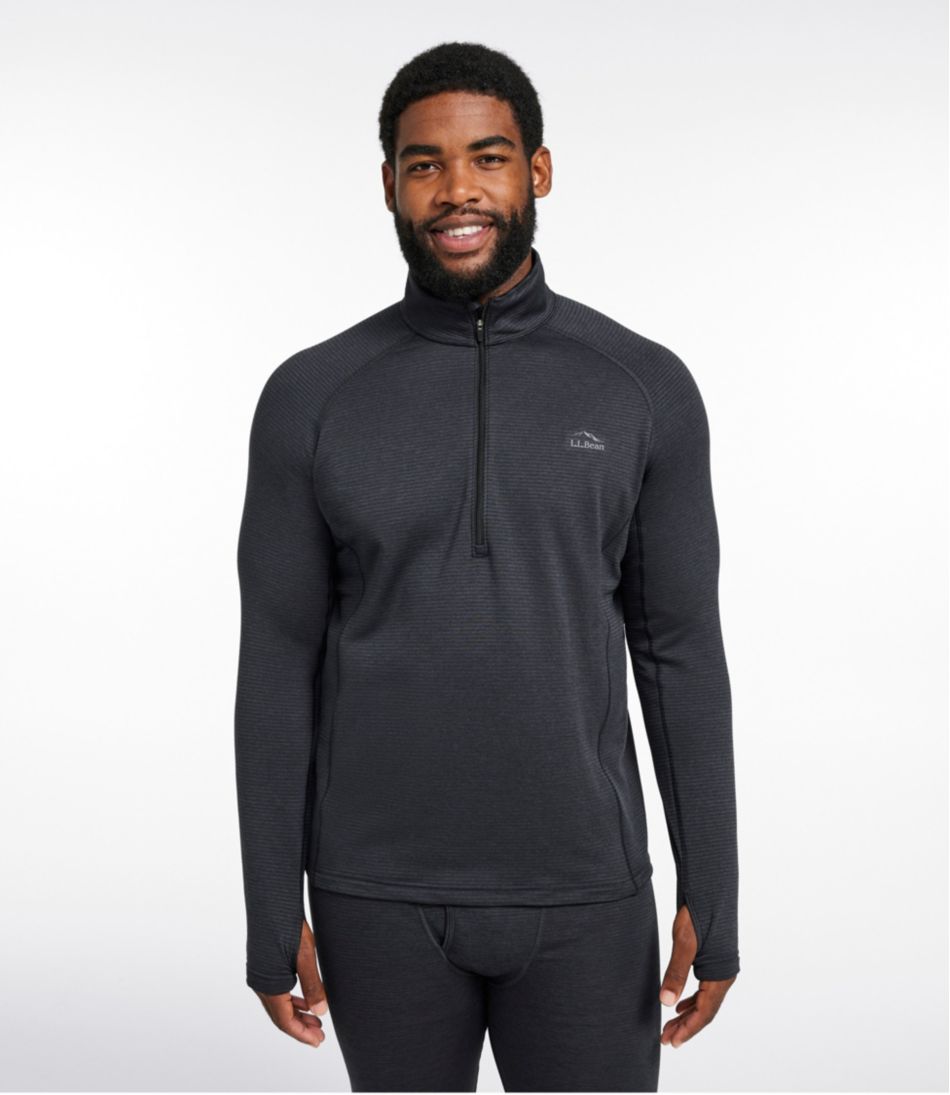 Men's Midweight Base Layer Crew Top, 1/4 Zip