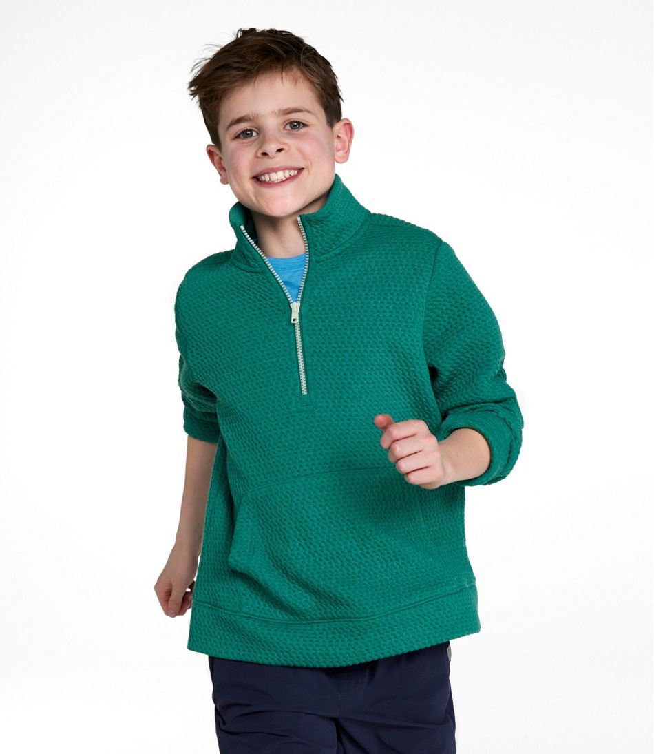 Kids' Ridgeknit Pullover, Glow-in-the-Dark Quarter-Zip