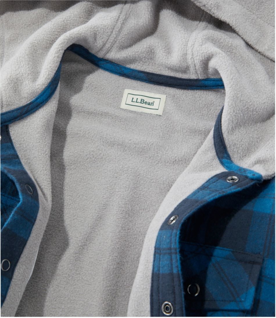 Kids' Fleece-Lined Flannel Shirt, Hooded Plaid