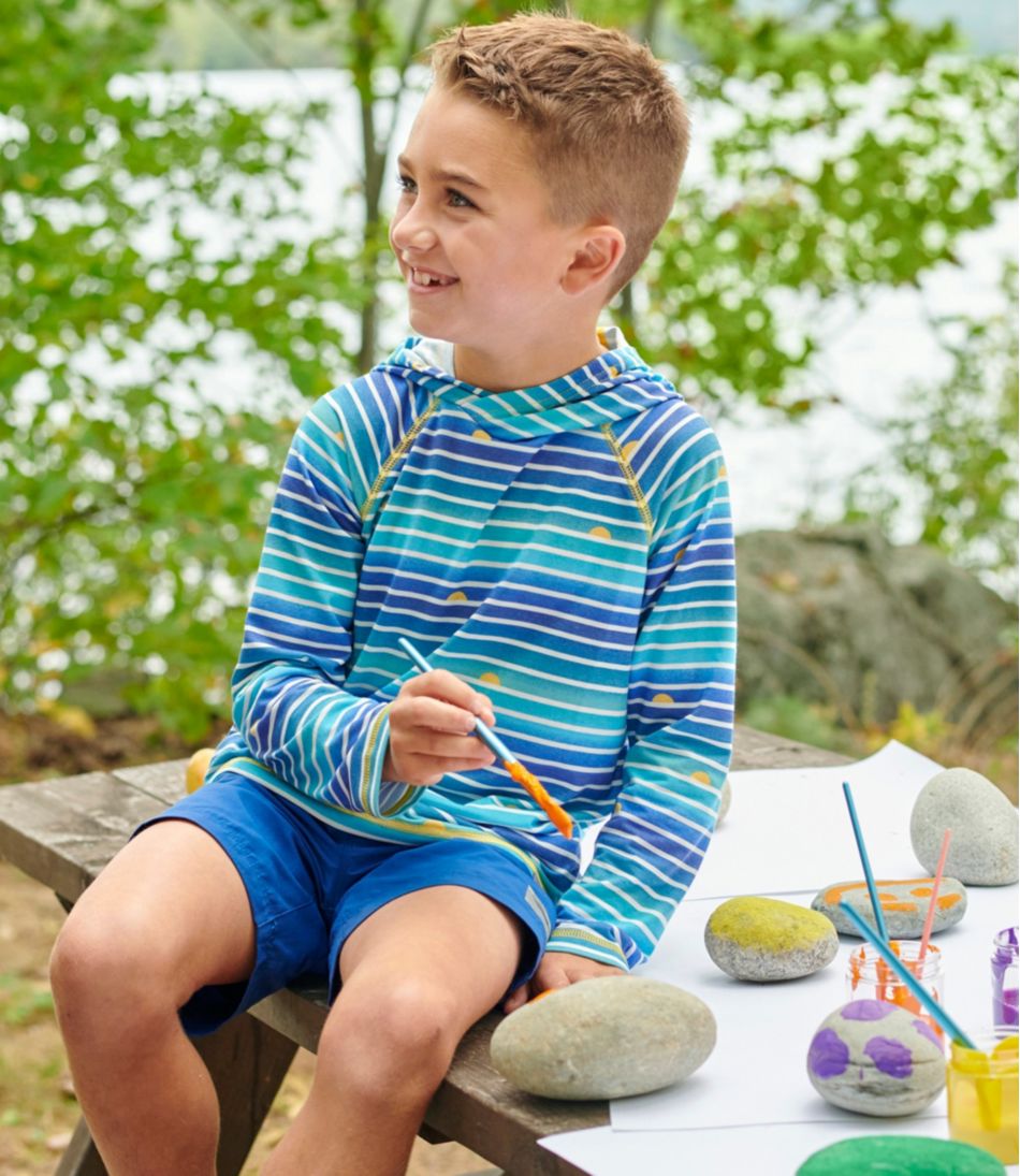 Kids' Everyday SunSmart® Hooded Tee, Long-Sleeve Stripe