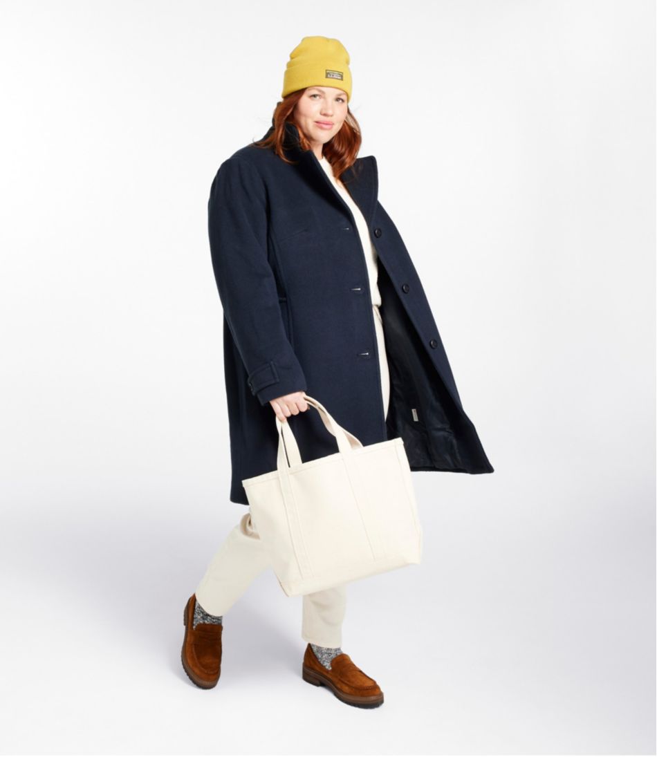 Women's Classic Lambswool Polo Coat, Three-Quarter Length