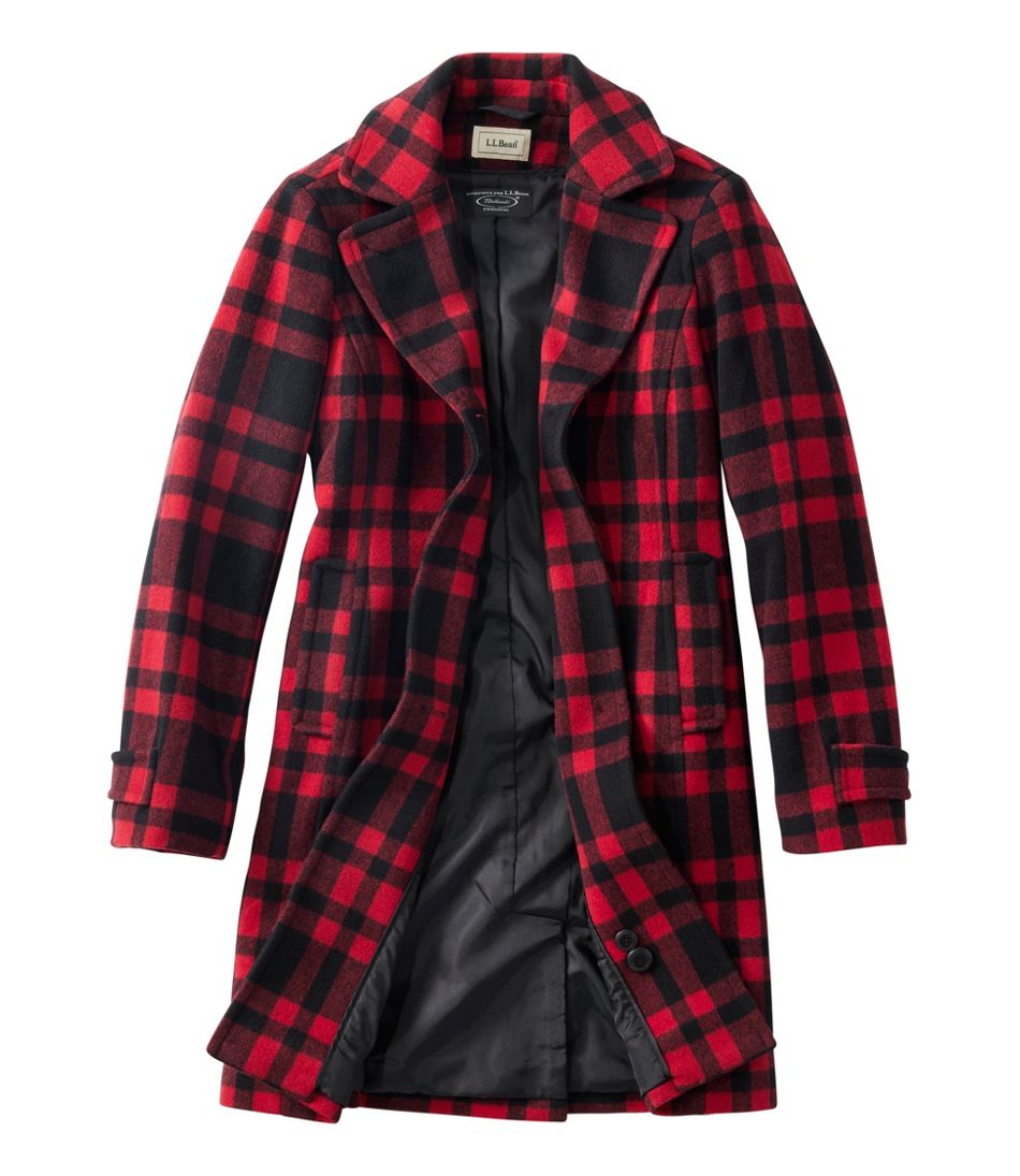 Women's Classic Lambswool Polo Coat, Three-Quarter, Pattern