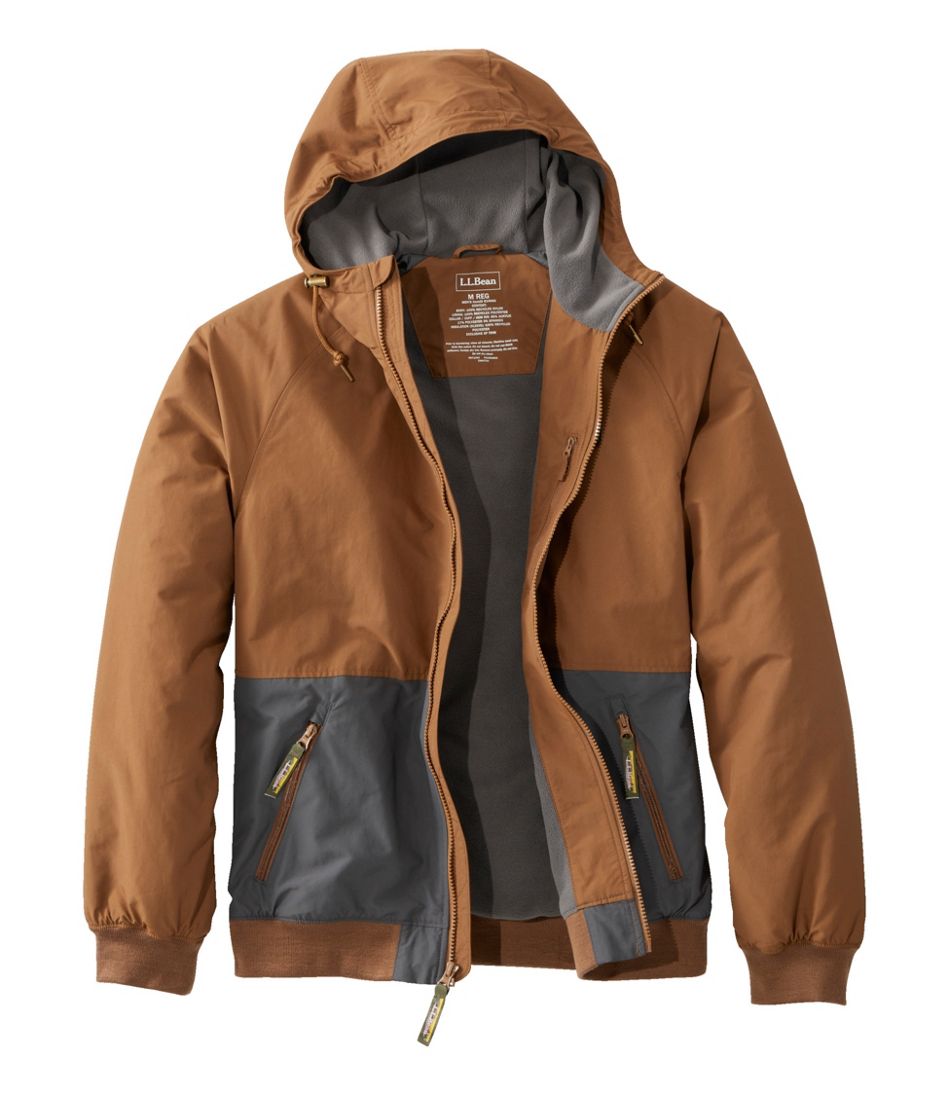 Men's Insulated 3-Season Bomber Hooded Jacket, Colorblock