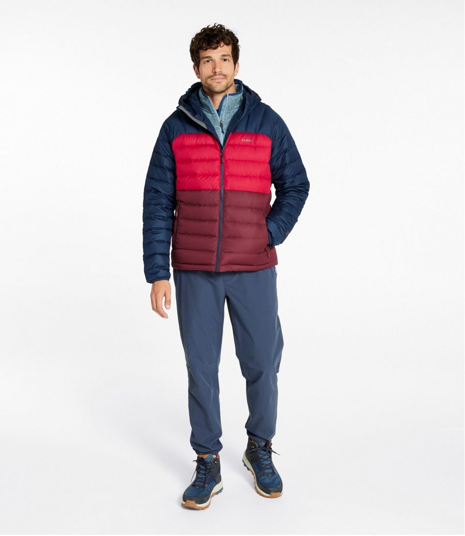 Men's Bean's Down Hooded Jacket, Colorblock