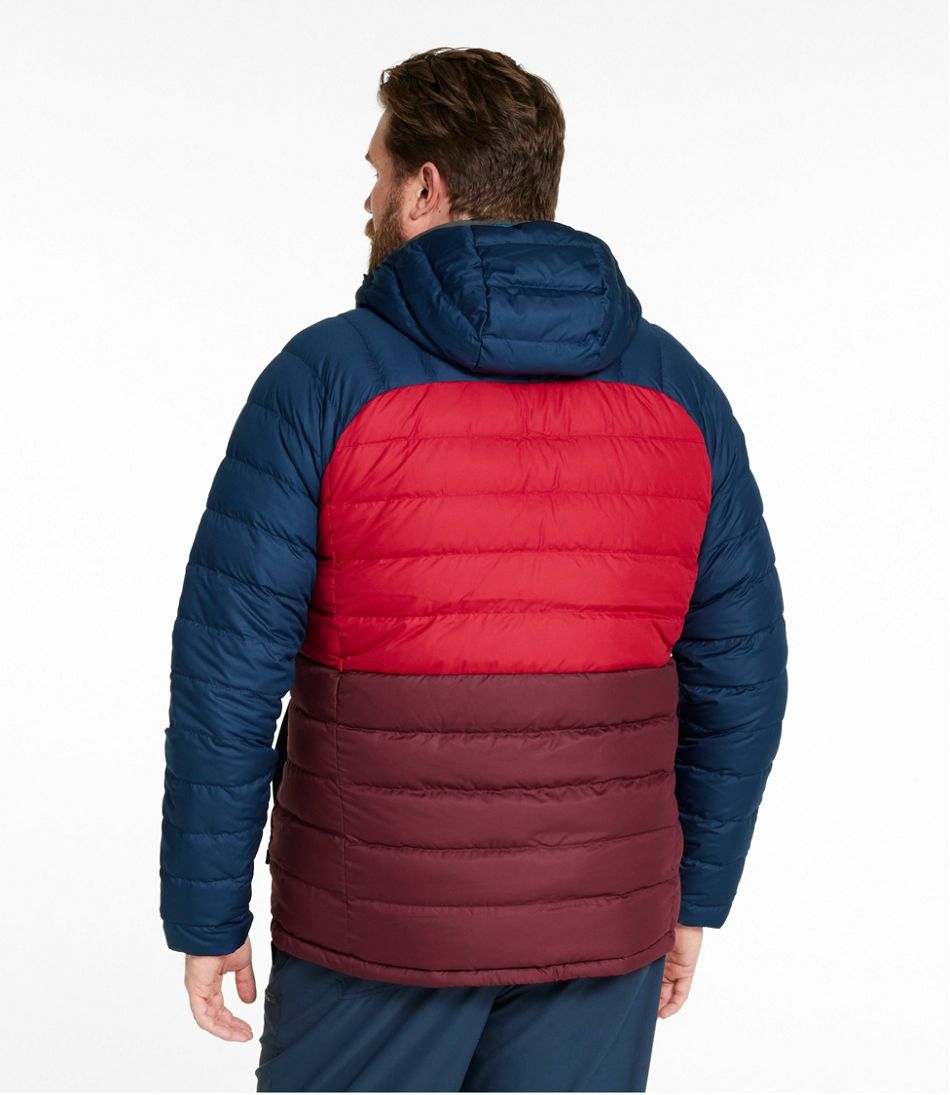 Men's Bean's Down Hooded Jacket, Colorblock