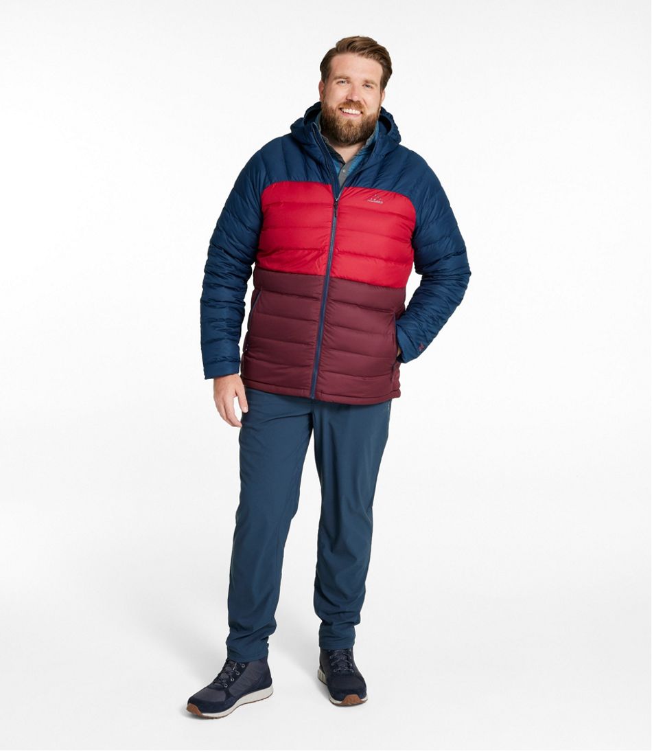 Men's Bean's Down Hooded Jacket, Colorblock