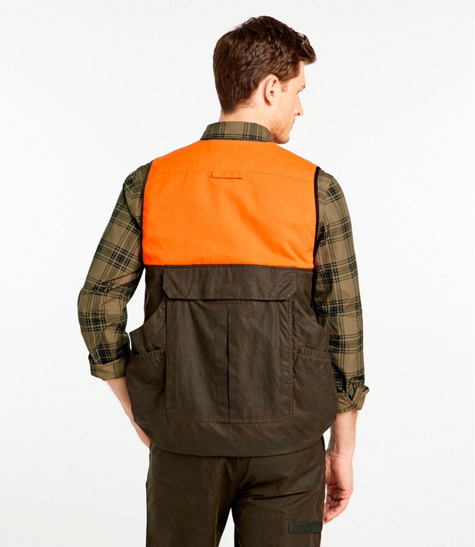 Men's Double L Waxed-Cotton Upland Vest, Hunter Orange