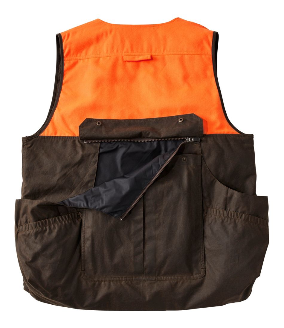 Men's Double L Waxed-Cotton Upland Vest, Hunter Orange