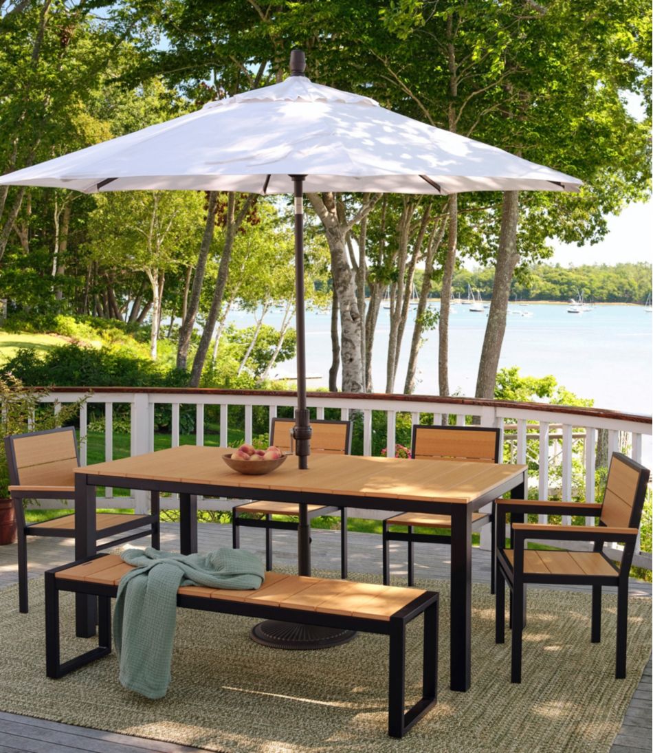 Aluminum/Recycled Poly Lumber Farmhouse Dining Set, Black