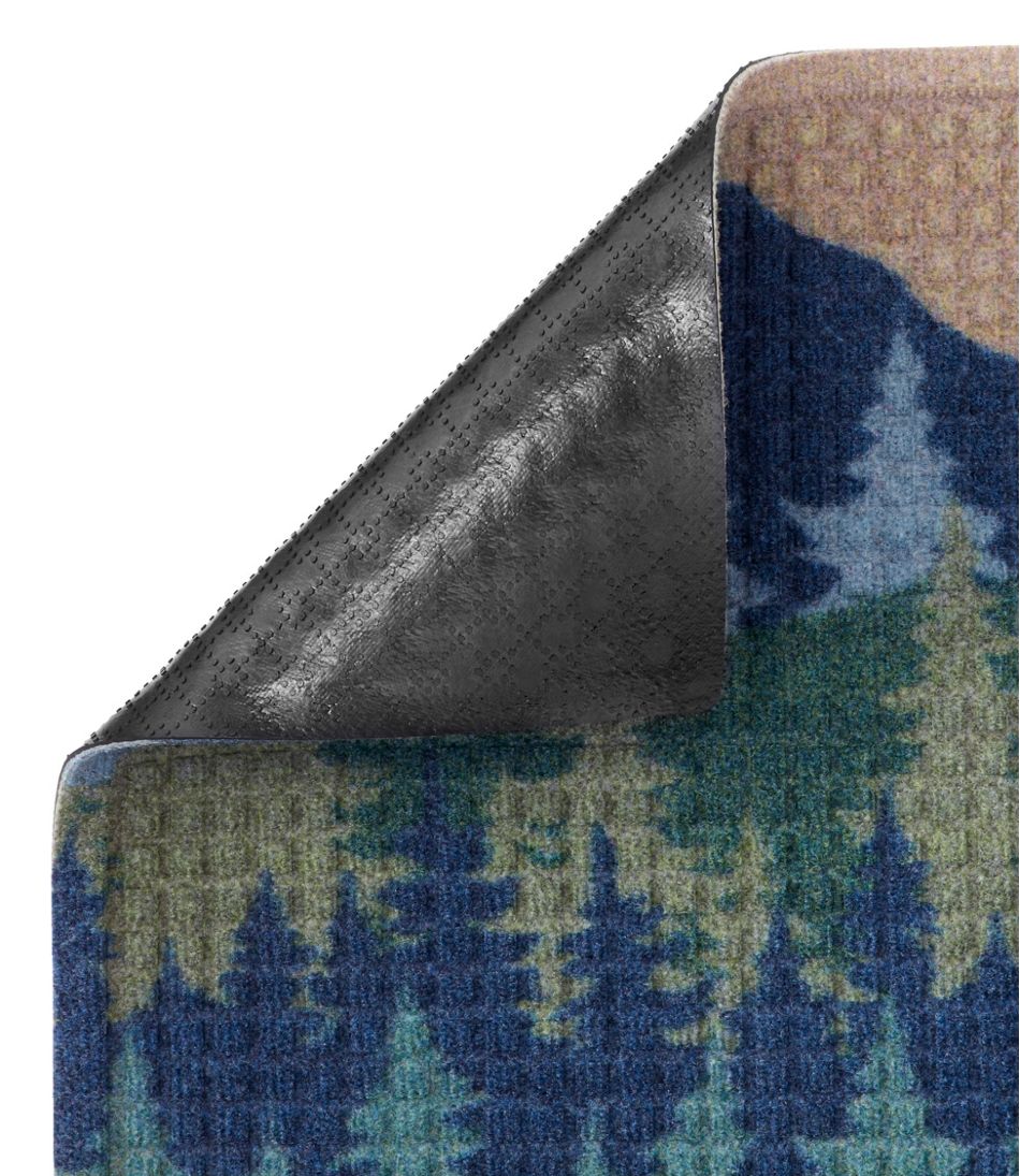Printed Recycled Waterhog Doormat, Pine Trees