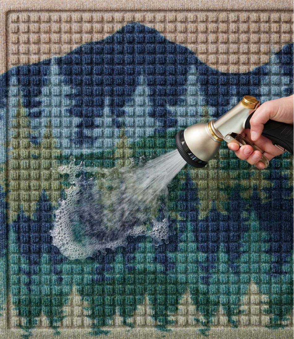 Printed Recycled Waterhog Doormat, Pine Trees