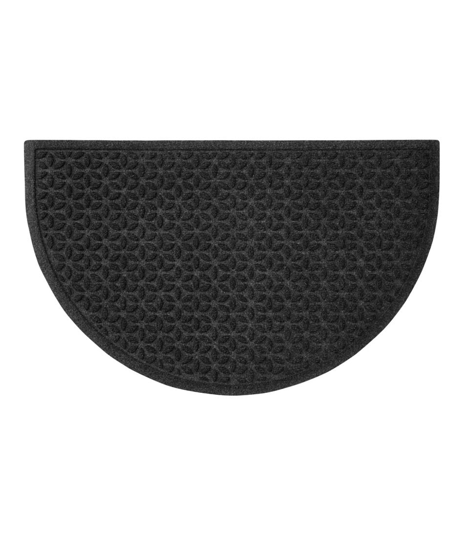Heavyweight Recycled Waterhog Doormat, Half Round, Blooming Circles
