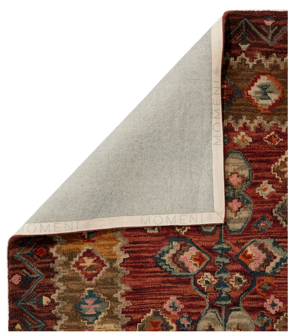 Double Border Wool Hooked Rug, Sienna Multi