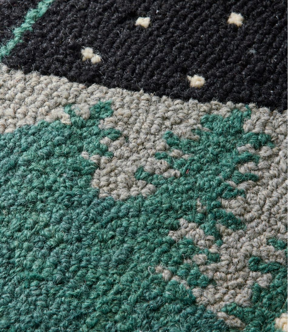 Wool Hooked Novelty Rug, Winter Woods