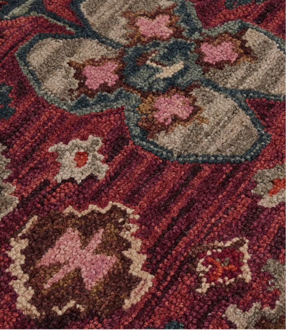Double Border Wool Hooked Runner, Sienna Multi