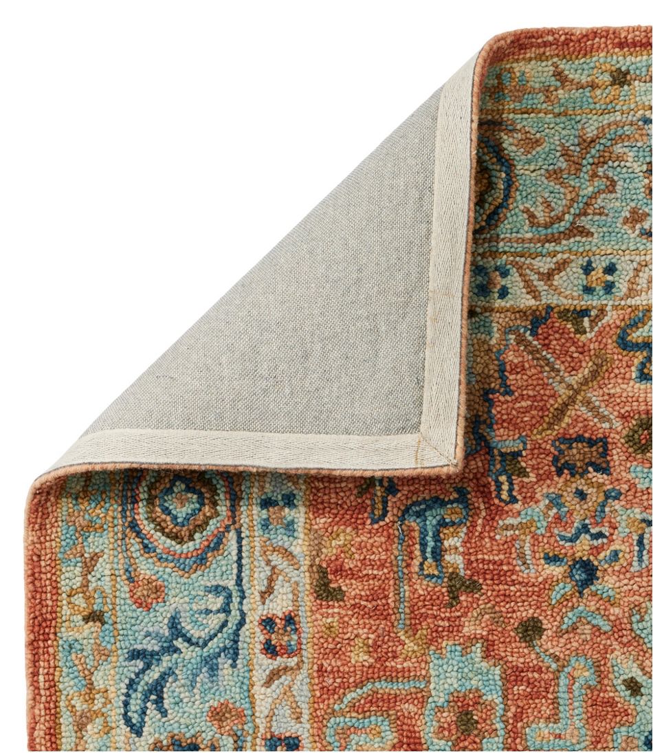 Single Border Terracotta Wool Tufted Rug