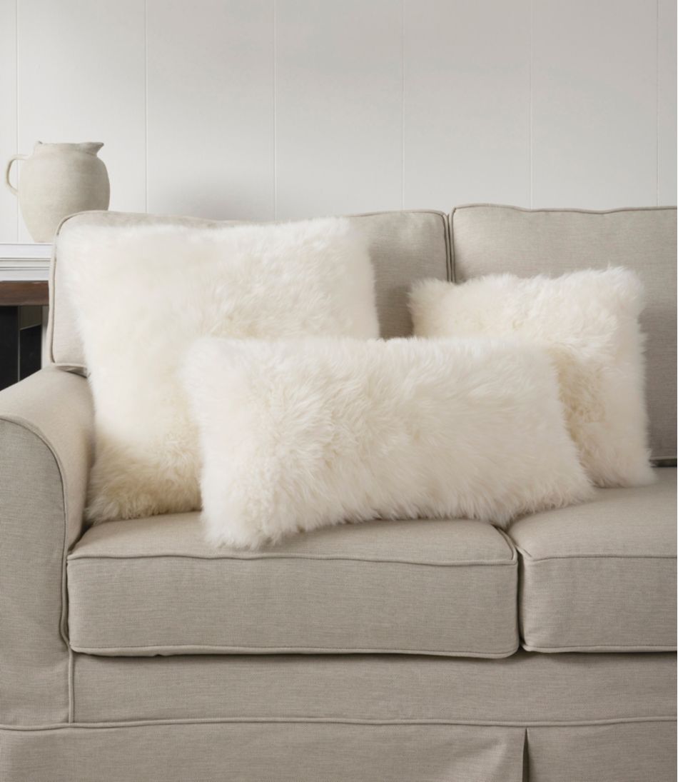 Sheepskin Throw Pillow, 14" x 14"