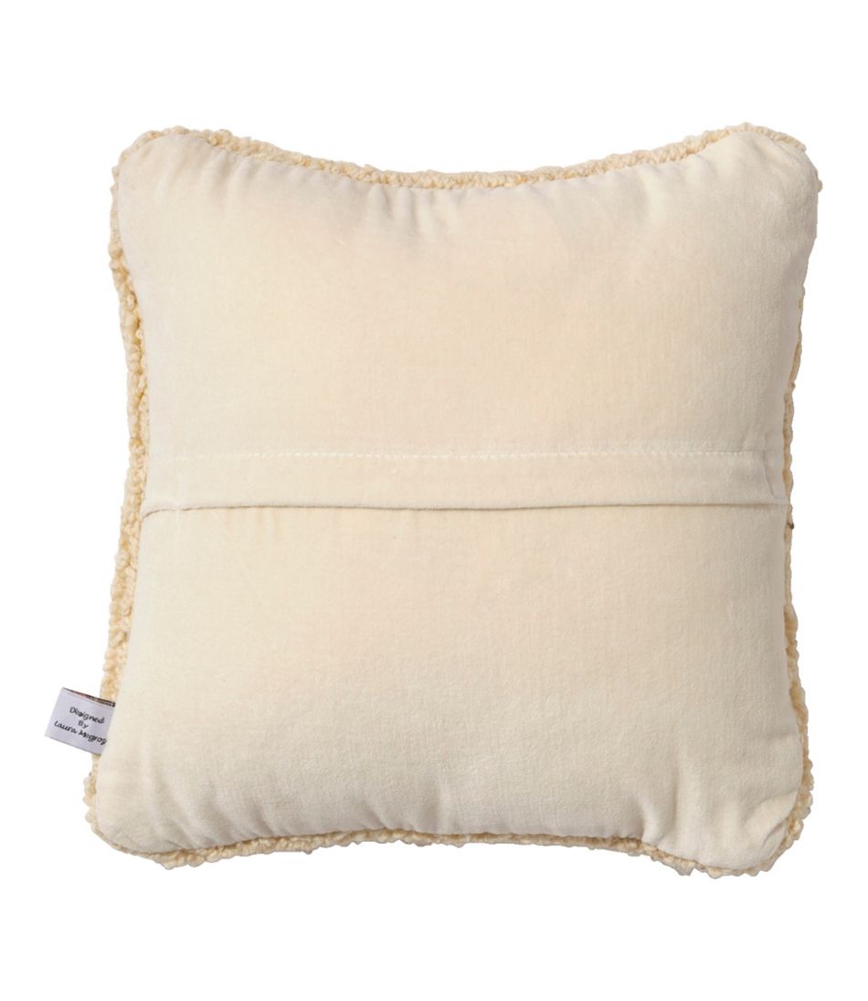 Wool Hooked Throw Pillow, Black Dog, 14" x 14"