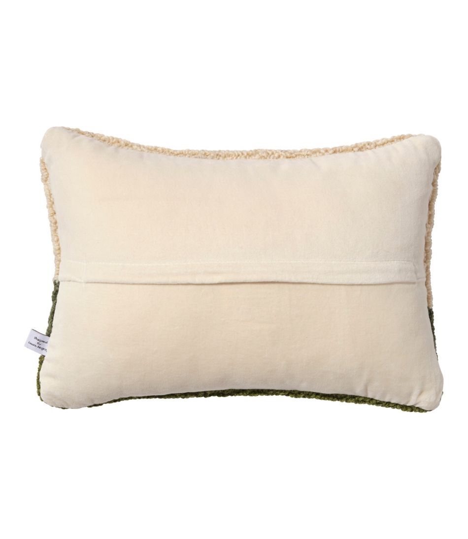 Wool Hooked Throw Pillow, Dog Trio, 14" x 20"