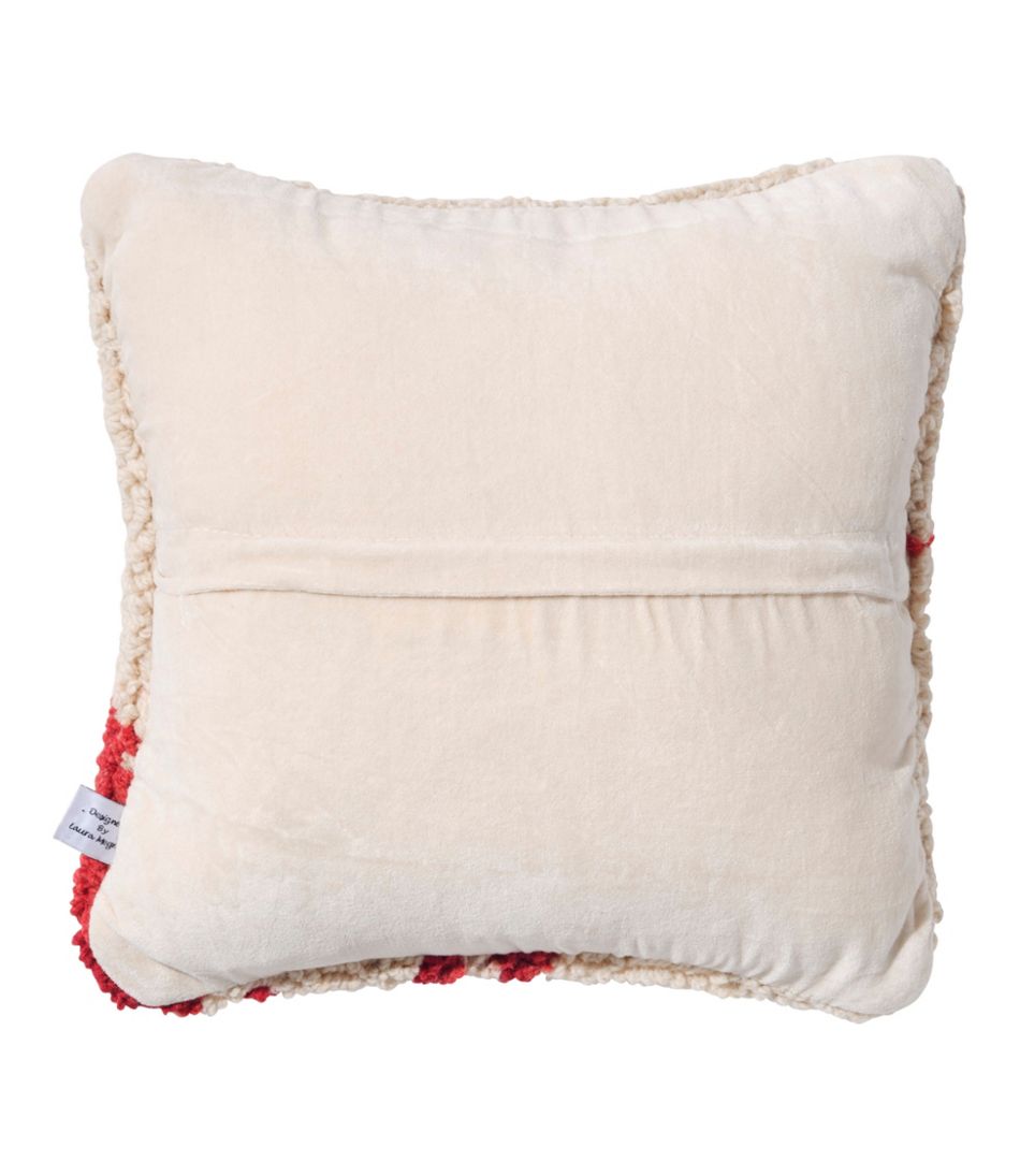 Wool Hooked Throw Pillow, Red Lobster, 14" x 14"