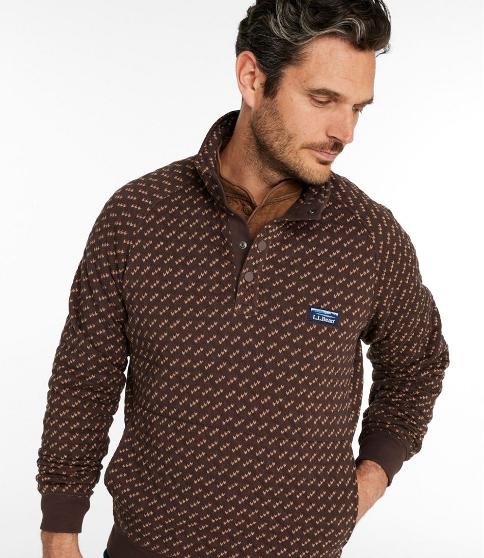 Men's Bean's Quilted Sweatshirt, Mockneck, Print