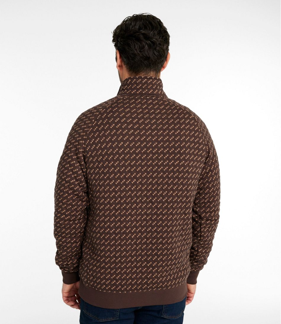 Men's Bean's Quilted Sweatshirt, Mockneck, Print