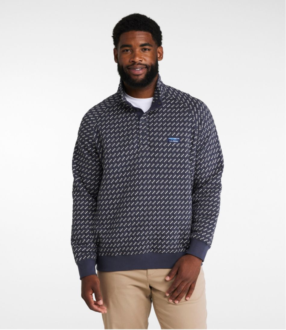 Men's Bean's Quilted Sweatshirt, Mockneck, Print