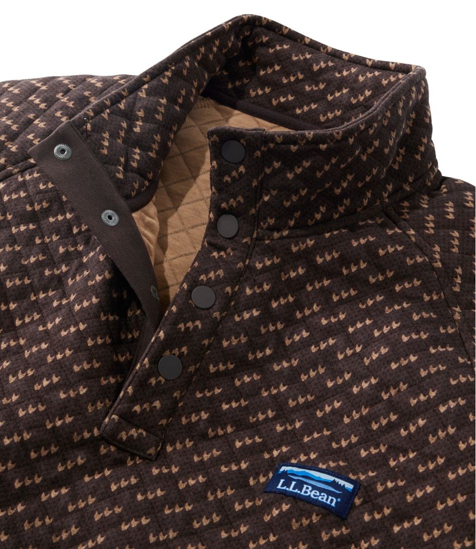 Men's Bean's Quilted Sweatshirt, Mockneck, Print
