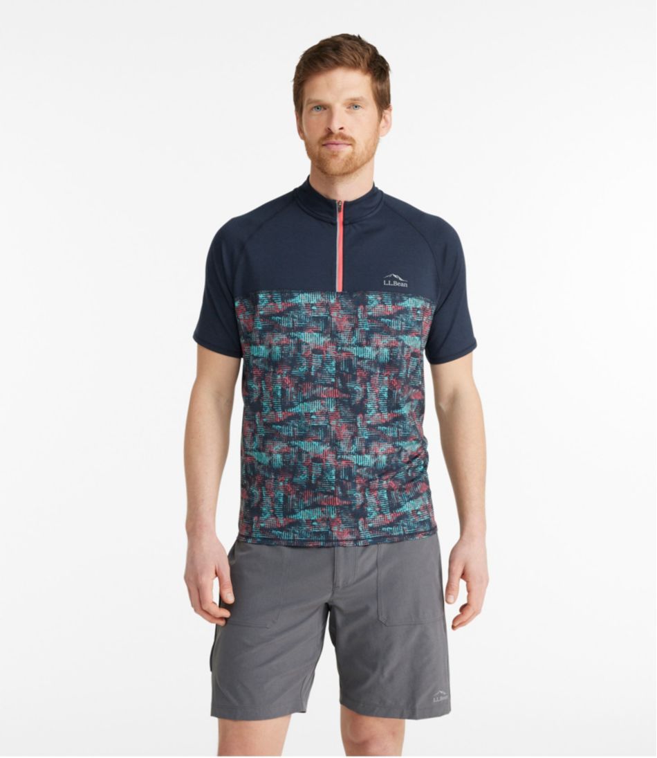 Men's Comfort Cycling Jersey, Short-Sleeve Print