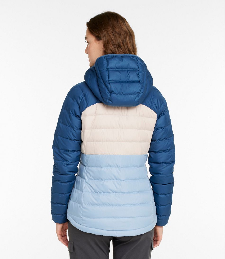Women's Bean's Down Hooded Jacket, Colorblock