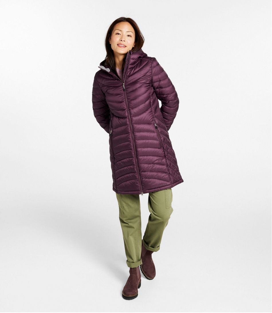 Women's Ultralight 850 Down Hooded Coat, Three-Quarter Length